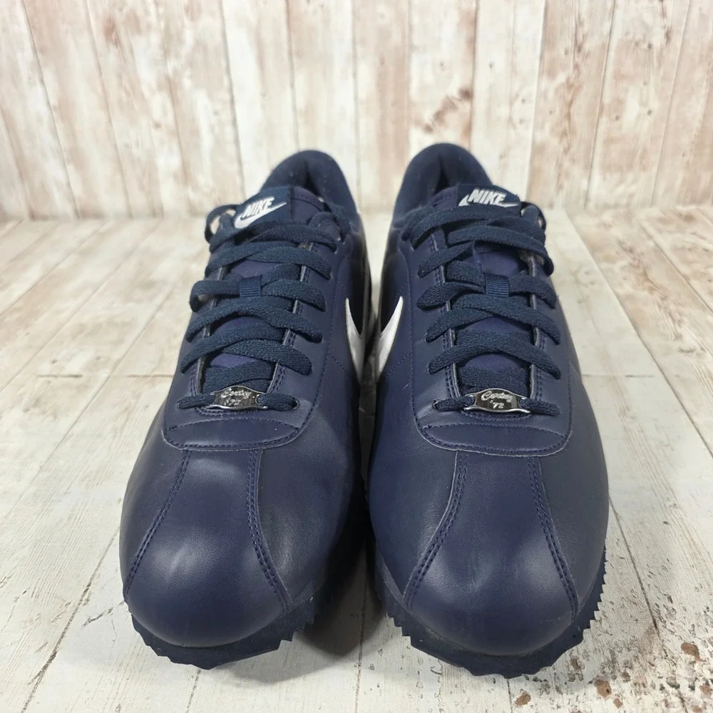 Nike Cortez Basic Leather Midnight Navy White Mens 12.5 316418-402 Low Top‎